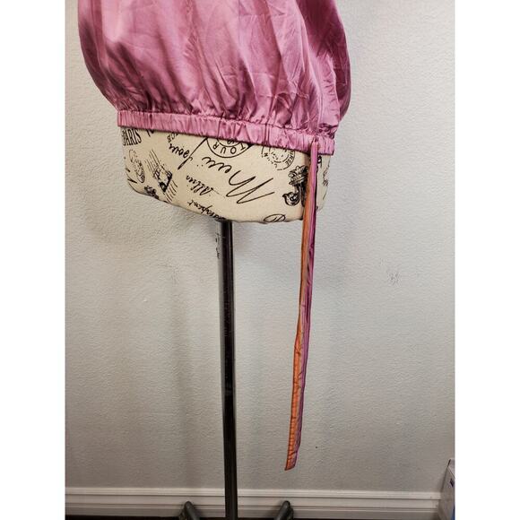 The Limited Silk Going Out Tube Top Small Smocked Side Tie Pink Milkmaid Y2K - Picture 7 of 11